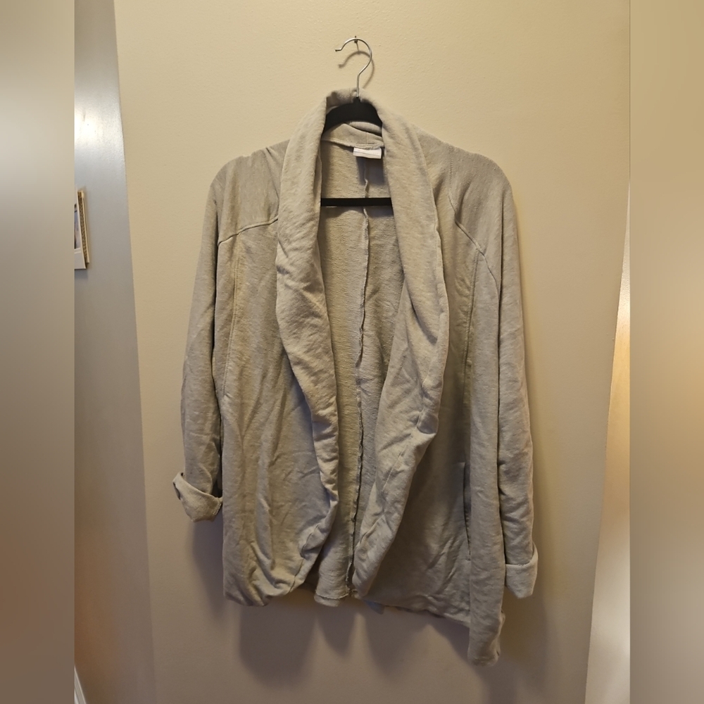 Columbia Cardigan Womens 2XL Gray Knit  Open Front Long Sleeve Stretch